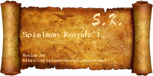 Spielman Kornél névjegykártya